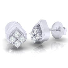 Load image into Gallery viewer, 18Kt white gold real diamond earring by diamtrendz
