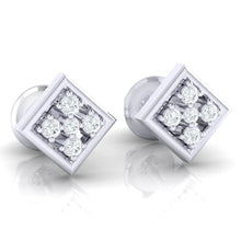 Load image into Gallery viewer, 18Kt white gold real diamond earring by diamtrendz
