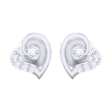 Load image into Gallery viewer, 18Kt white gold real diamond earring by diamtrendz
