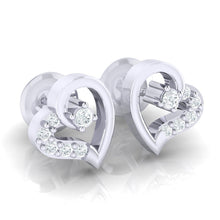Load image into Gallery viewer, 18Kt white gold real diamond earring by diamtrendz

