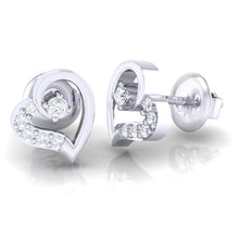 Load image into Gallery viewer, 18Kt white gold real diamond earring by diamtrendz
