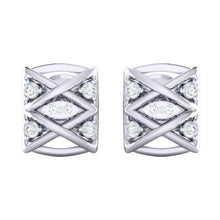Load image into Gallery viewer, 18Kt white gold real diamond earring by diamtrendz
