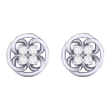 Load image into Gallery viewer, 18Kt white gold real diamond earring by diamtrendz

