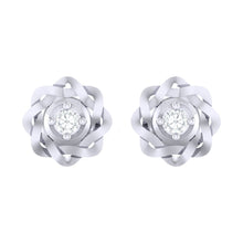 Load image into Gallery viewer, 18Kt white gold real diamond earring by diamtrendz
