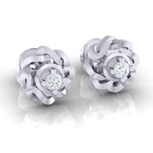 Load image into Gallery viewer, 18Kt white gold real diamond earring by diamtrendz
