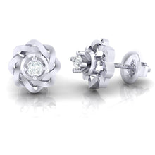 Load image into Gallery viewer, 18Kt white gold real diamond earring by diamtrendz
