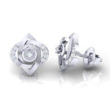 Load image into Gallery viewer, 18Kt white gold real diamond earring by diamtrendz
