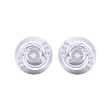 Load image into Gallery viewer, 18Kt white gold real diamond earring by diamtrendz
