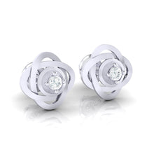 Load image into Gallery viewer, 18Kt white gold real diamond earring by diamtrendz
