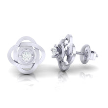 Load image into Gallery viewer, 18Kt white gold real diamond earring by diamtrendz
