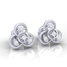 Load image into Gallery viewer, 18Kt white gold real diamond earring by diamtrendz
