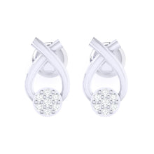 Load image into Gallery viewer, 18Kt white gold real diamond earring by diamtrendz
