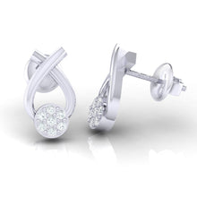 Load image into Gallery viewer, 18Kt white gold real diamond earring by diamtrendz
