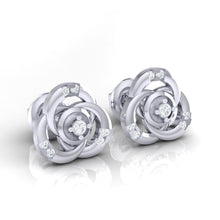 Load image into Gallery viewer, 18Kt white gold real diamond earring by diamtrendz
