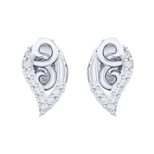 Load image into Gallery viewer, 18Kt white gold real diamond earring by diamtrendz
