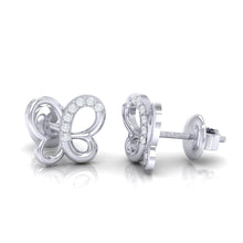 Load image into Gallery viewer, 18Kt white gold real diamond earring 14(3) by diamtrendz
