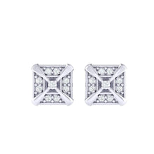 Load image into Gallery viewer, 18Kt white gold real diamond earring 17(2) by diamtrendz
