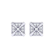 Load image into Gallery viewer, 18Kt white gold real diamond earring 17(2) by diamtrendz
