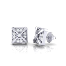 Load image into Gallery viewer, 18Kt white gold real diamond earring 17(3) by diamtrendz
