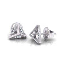 Load image into Gallery viewer, 18Kt white gold real diamond earring 18(3) by diamtrendz
