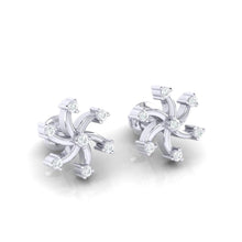 Load image into Gallery viewer, 18Kt white gold real diamond earring 25(1) by diamtrendz
