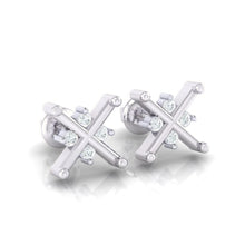 Load image into Gallery viewer, 18Kt white gold real diamond earring 32(1) by diamtrendz
