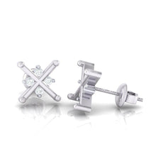 Load image into Gallery viewer, 18Kt white gold real diamond earring 33(1) by diamtrendz
