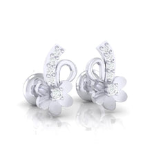 Load image into Gallery viewer, 18Kt white gold real diamond earring 33(1) by diamtrendz
