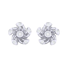 Load image into Gallery viewer, 18Kt white gold real diamond stud earring 52(2) by diamtrendz
