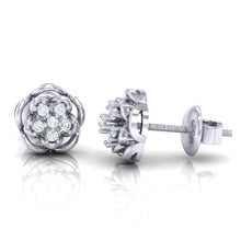 Load image into Gallery viewer, 18Kt white gold real diamond stud earring 53(3) by diamtrendz

