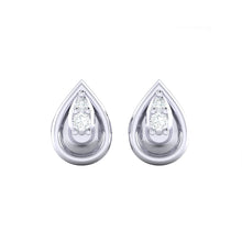 Load image into Gallery viewer, 18Kt white gold pear diamond earring by diamtrendz
