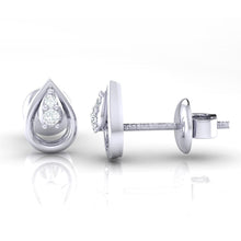 Load image into Gallery viewer, 18Kt white gold pear diamond earring by diamtrendz
