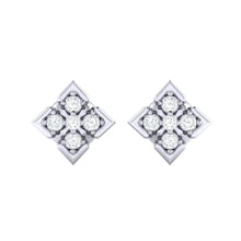 Load image into Gallery viewer, 18Kt white gold real diamond earring by diamtrendz
