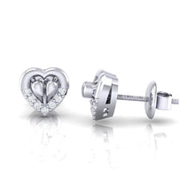 Load image into Gallery viewer, 18Kt white gold heart diamond earring by diamtrendz
