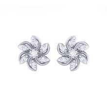 Load image into Gallery viewer, 18Kt white gold floral diamond earring by diamtrendz
