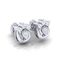 Load image into Gallery viewer, 18Kt white gold real diamond earring by diamtrendz
