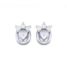 Load image into Gallery viewer, 18Kt white gold real diamond earring by diamtrendz
