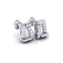 Load image into Gallery viewer, 18Kt white gold real diamond earring by diamtrendz
