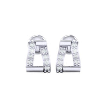 Load image into Gallery viewer, 18Kt white gold real diamond earring by diamtrendz
