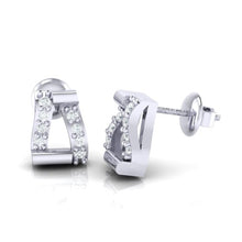 Load image into Gallery viewer, 18Kt white gold real diamond earring by diamtrendz
