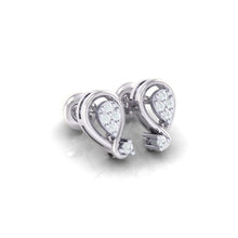 Load image into Gallery viewer, 18Kt white gold real diamond earring by diamtrendz
