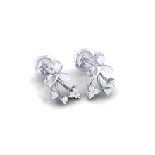 Load image into Gallery viewer, 18Kt white gold real diamond earring by diamtrendz
