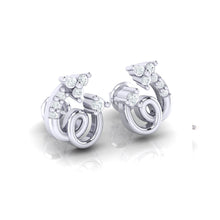 Load image into Gallery viewer, 18Kt white gold spiral diamond earring by diamtrendz
