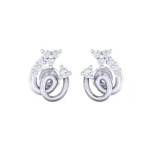 Load image into Gallery viewer, 18Kt white gold spiral diamond earring by diamtrendz
