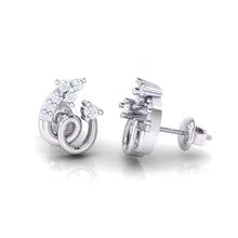 Load image into Gallery viewer, 18Kt white gold spiral diamond earring by diamtrendz

