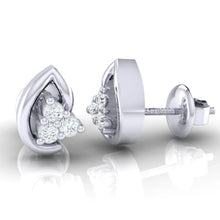 Load image into Gallery viewer, 18Kt white gold real diamond earring by diamtrendz
