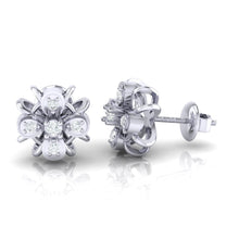 Load image into Gallery viewer, 18Kt white gold real diamond earring by diamtrendz
