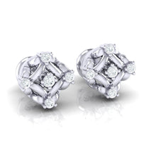 Load image into Gallery viewer, 18Kt white gold real diamond earring by diamtrendz

