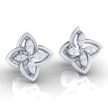Load image into Gallery viewer, 18Kt white gold real diamond earring by diamtrendz
