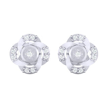 Load image into Gallery viewer, 18Kt white gold real diamond earring by diamtrendz
